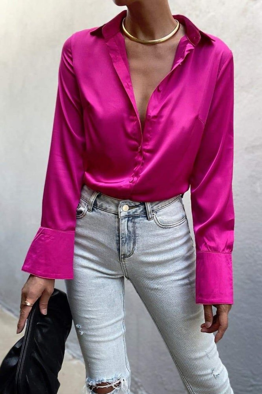 Tops Runaway The Label | Dana Shirt | Fuchsia