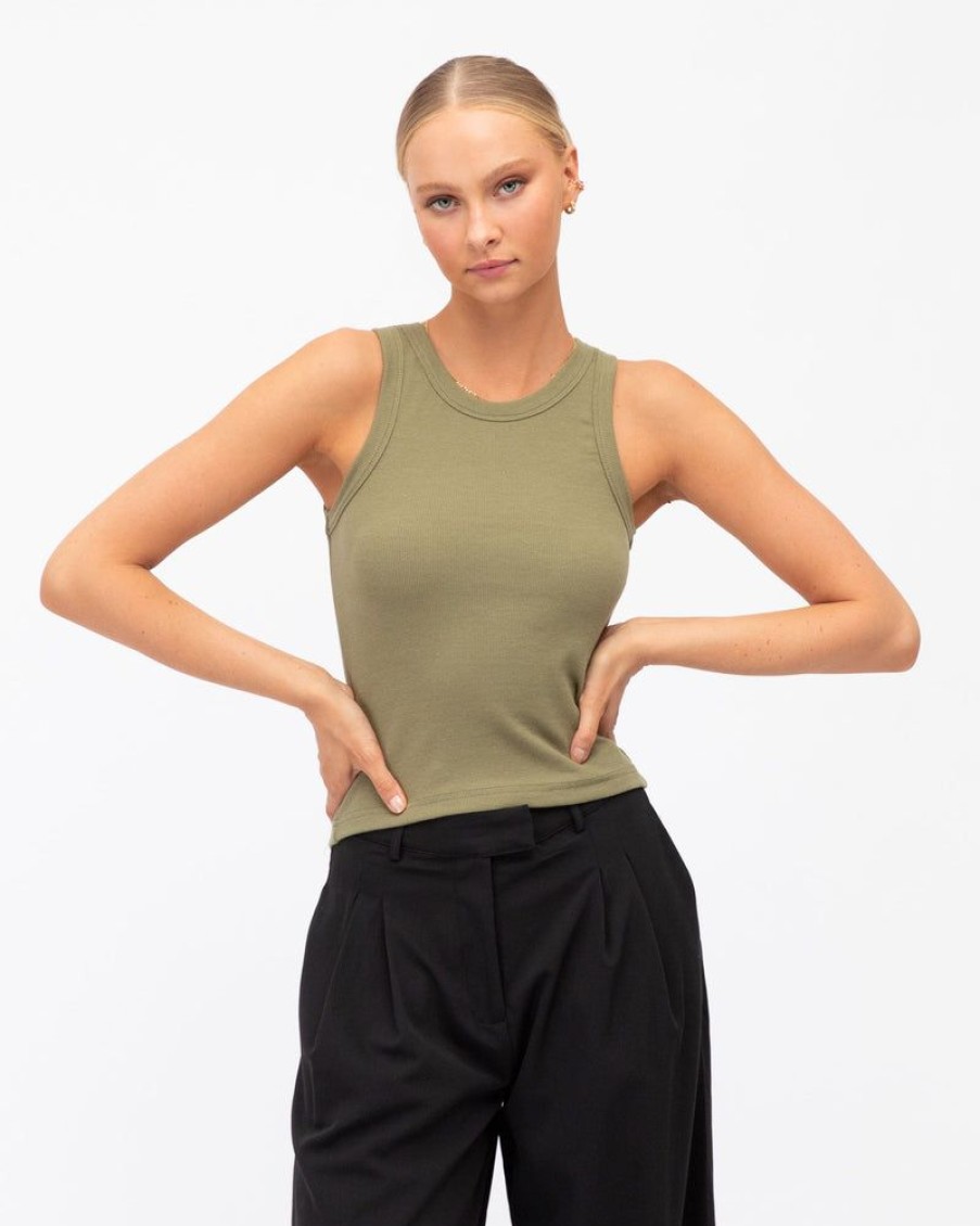 Tops Paper Heart | Sass Top Khaki