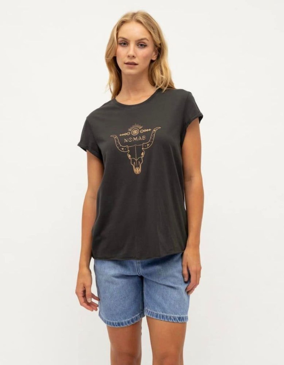 Tops Paper Heart | Nomad Bull Tee - Black