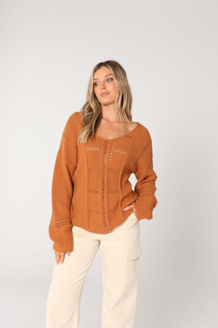 Jackets & Knitwear Lost In Lunar | Serafina Knit Jumper | Rust