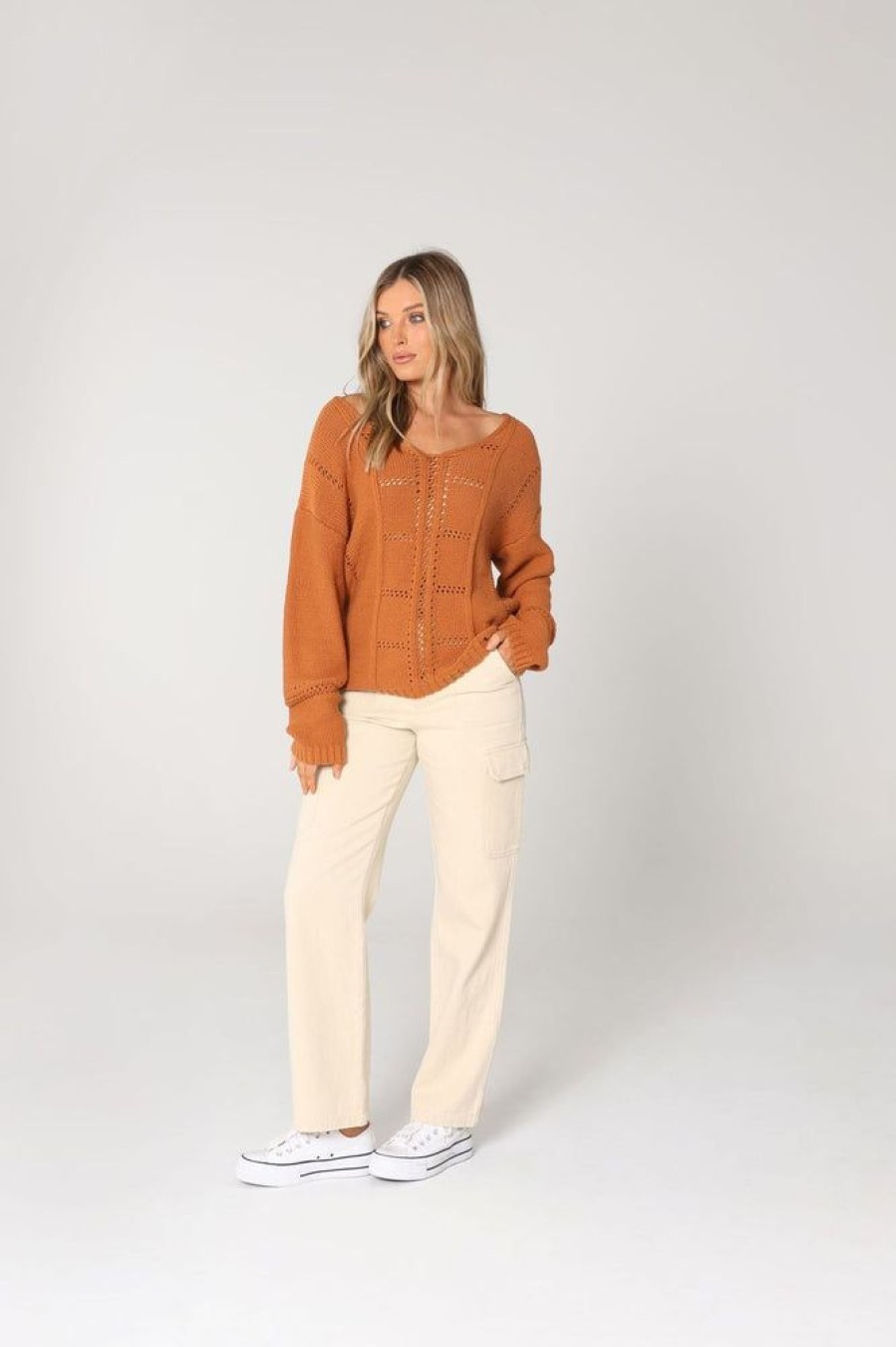 Jackets & Knitwear Lost In Lunar | Serafina Knit Jumper | Rust