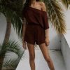 Dresses And Playsuits Runaway The Label | Miami Knit Playsuit | Chocolate