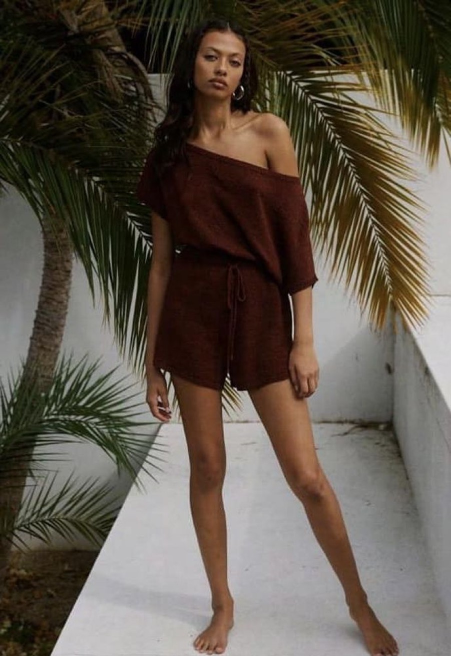 Dresses And Playsuits Runaway The Label | Miami Knit Playsuit | Chocolate