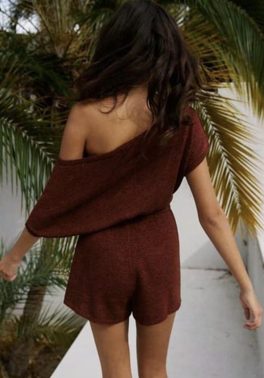 Dresses And Playsuits Runaway The Label | Miami Knit Playsuit | Chocolate