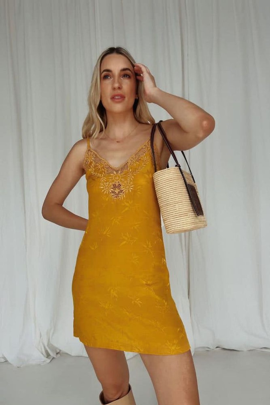 Dresses And Playsuits Barefoot Blonde | Bella Mini Dress Mustard