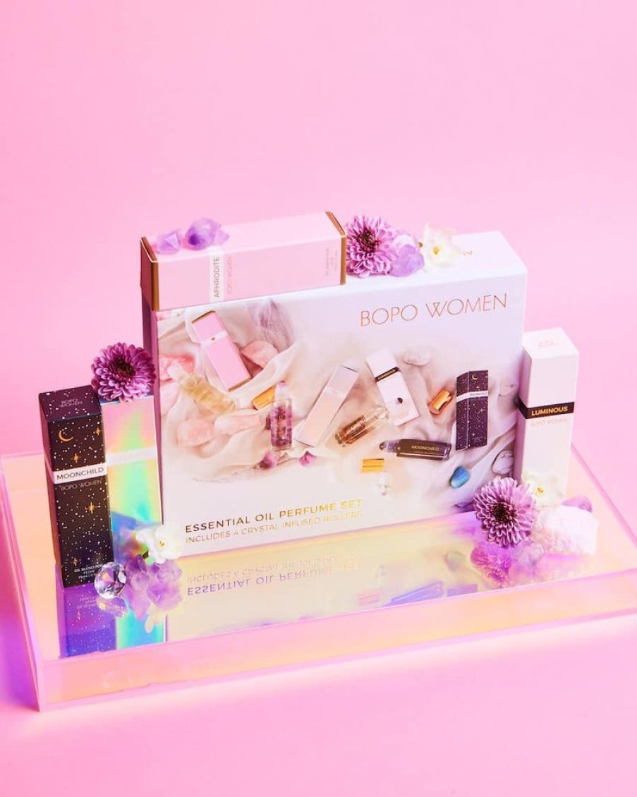 Beauty & Skincare Bopo Women | Crystal Perfume Oil Roller Gift Set