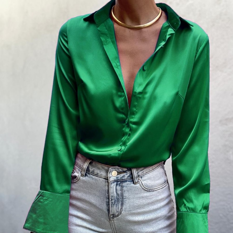 Tops Runaway The Label | Dana Shirt | Emerald